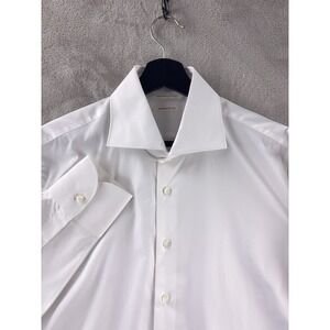 SuitSupply Button Down Shirt Mens Size 16 White Long Sleeve Slim Fit Dress